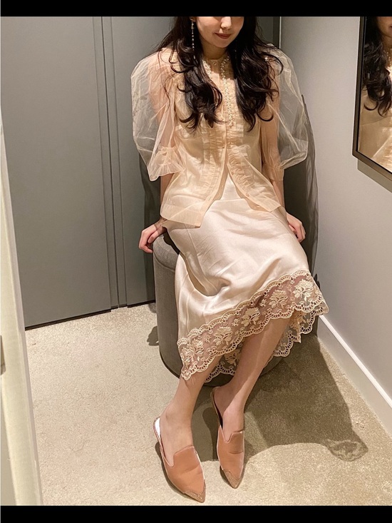Simone Rocha Tops - Simone Rocha x H&M Pearl Sheer Ruffle Blouse